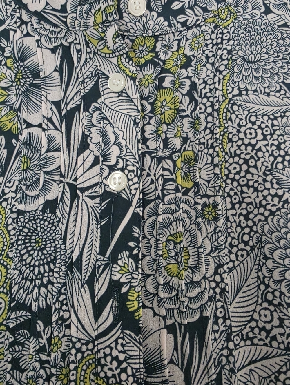 J.Crew Sleeveless Floral Paisley Popover Top in Navy & Lime - Picture 3 of 5